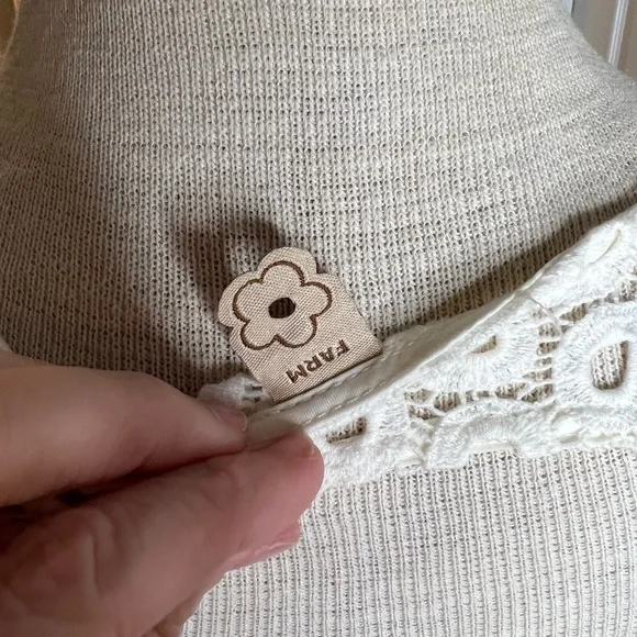 FARM Rio White Crochet Cover-Up | Floral Openwork Boho Beach Dress Scalloped Hem - Picture 6 of 7